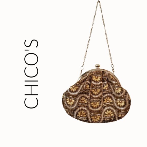 Chico's Handbags - Chico's beaded and rhinestone evening purse